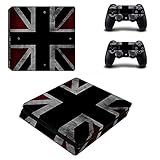 ps4 slim skins SUPER FIT: la piel de vinilo de cuerpo completo para el controlador PlaySation 4 (PS4 Slim), recise fit, permite un fácil acceso a todas las partes y botones, no interfiere con los botones o sensores. (No incluye consola y controladores PS4 Slim, solo piel / pegatinas)