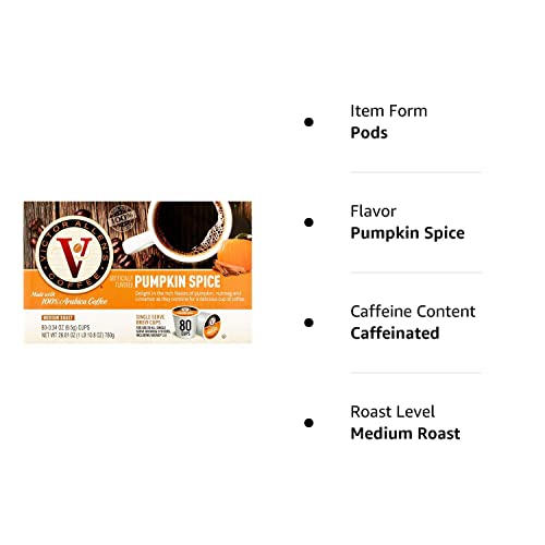 Victor Allen's Coffee Pumpkin Spice Flavored, Medium Roast, 80 Count, Single Serve Coffee Pods For Keurig K-Cup Brewers #TOP3