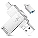Looffy Chiavetta USB Memoria USB 128GB per iPhone Pen Drive iOS Flash Drive USB 3.0 per iPhone iPad Android Smartphone Tablet PC Macbook 4 in 1