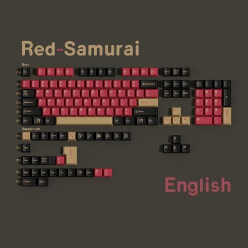 Teclas PBT Cherry Profile Red Samurai, set grande con acabado premium 3