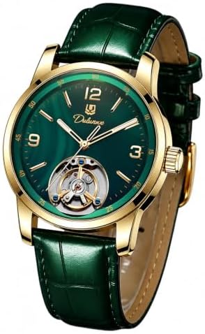 Auto Mechanical Watch for Men Skeleton Tourbillon Window Numerical scale