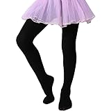 JMT Wear Thermal Fleece Stockings for Girls-Lined Footed Tights, High Waist Winter Leggings Pantyhose (Black With Socks, 6-9 Years)