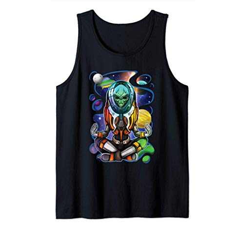 Extraterrestrial Meditating Meditation Yoga Alien Camiseta sin Mangas