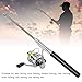 Fishing Rod and Reel Combos, Pocket Fishing Pole with Reel Wheel Retractable Aluminum Alloy for Sea Rock Stream River Boat Raft Ice Fishing (Black)