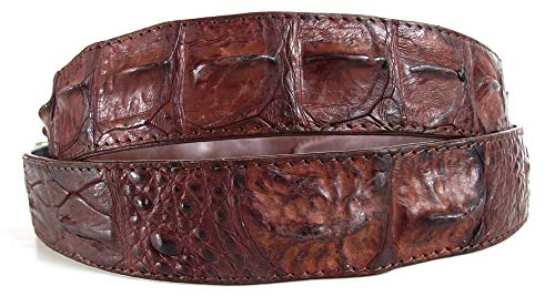Julie Genuine Real Backbone Crocodile Skin Leather Men's Brown Belt 48"3