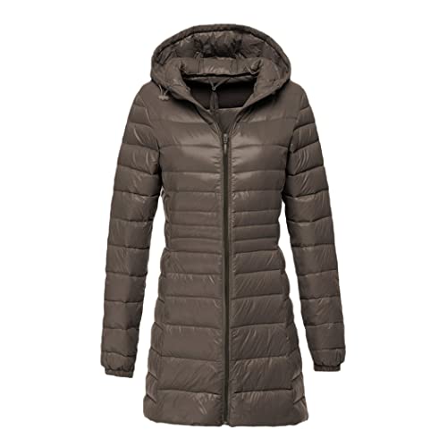 Doudoune femme longue duvet de canard blanc chaud veste hiver capuche 3XL
