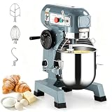FinerFurnis Heavy Duty Commercial Stand Mixer, 1250W, Stainless Steel Bowl, 3 Speeds, Dough Hook, Whisk, Beater, Safety Guard, Ideal for Bakeries, Pizzerias, Restaurants, Schools – 30QT