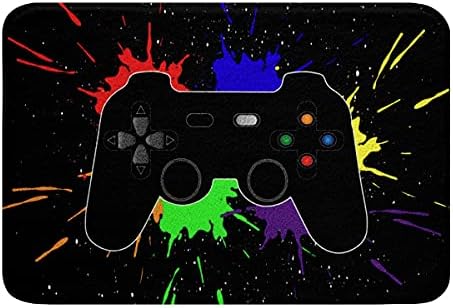 Erosebridal Gaming PC Rug 16"X24", Gamer Gamepad Bath Mat Boys Bedroom Decor, Colorful Game Controller Kitchen Mat Action Buttons Outdoor Rug Welcome Mat Game Joysticks Doormat