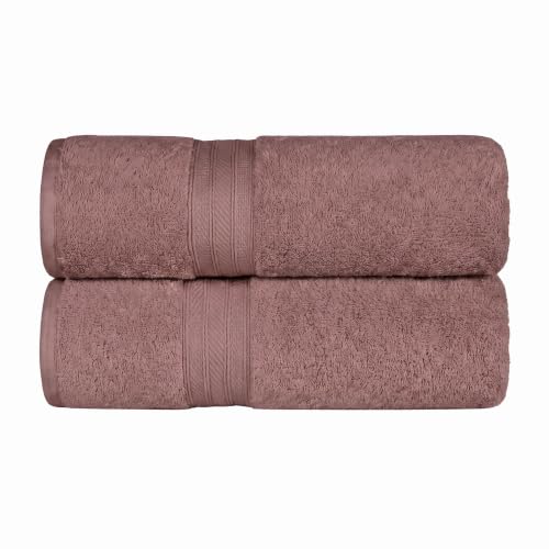 SUPERIOR Long Staple 100% Combed Cotton 700GSM 2-Piece Solid Bath Sheet Set for Bathroom, Shower, Kitchen-Super Soft, Plush, Highly Absorbent, Assorted 2-Piece Bath Seets, Grape Shake