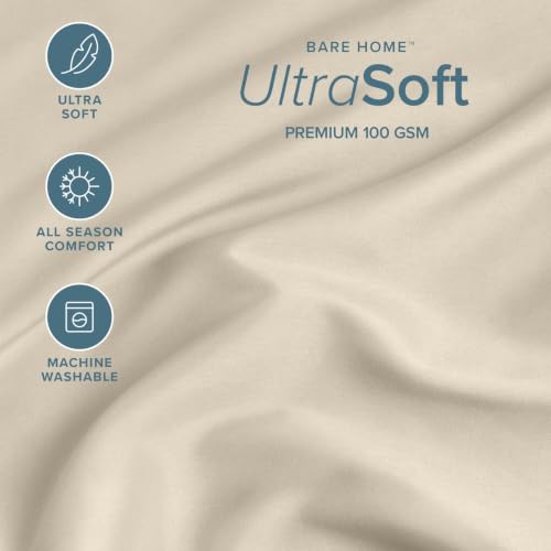 Bare Home Deep Pocket Fitted Sheet (Twin XL - 24" Pocket, Sand) - image 2