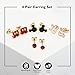Disney Mickey Mouse Earrings 4-Pack Official License, Red Crystal and Enamel-Plated Stud Earrings