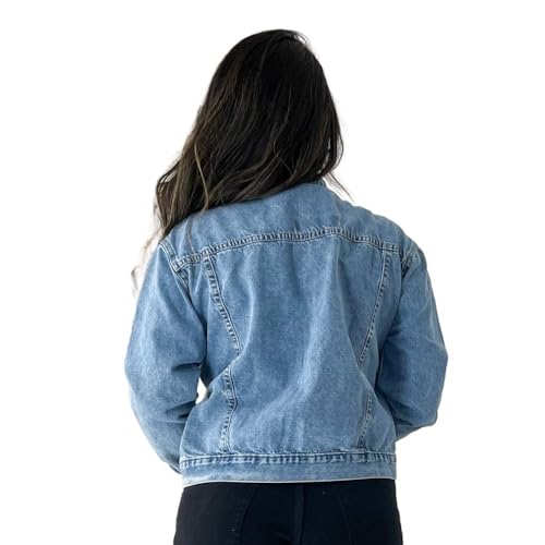 Jaqueta Jeans Feminina basica (BR, Alfa, M, Regular, Regular, Lavagem Média)