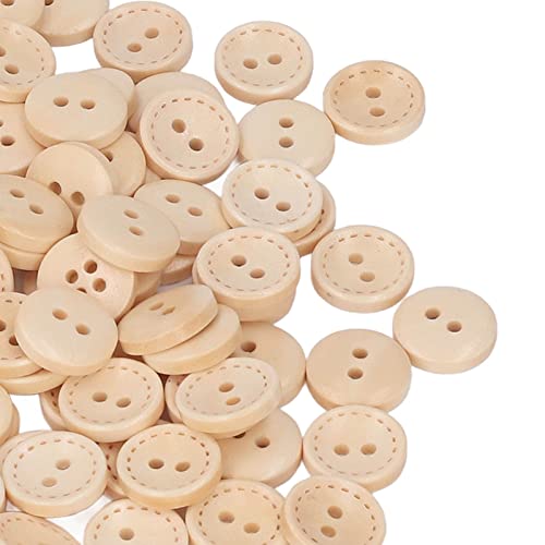 Botões de madeira, material de madeira, fino acabamento, estilo de moda retrô, botões decorativos, p