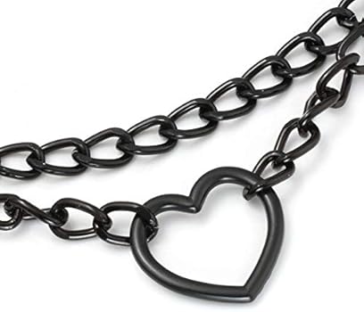 Manfnee Choker, halsband, PU-leder, punk, gothic, emo, halsketting voor dames en heren, verstelbaar, Zink, Geen edelsteen