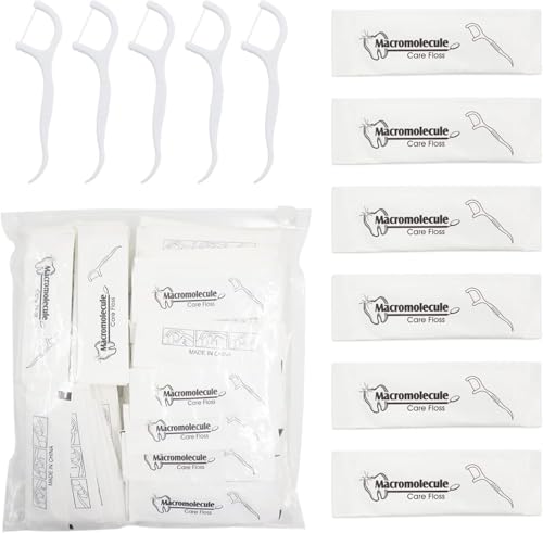 Dental Floss Picks, Individually Packaged Flosser Picks, Unflavored Flexible Dental Flossers, Floss Singles Bag for Family, Hotel, Travel