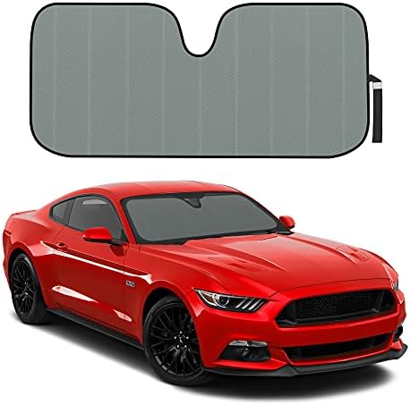 Motor Trend Front Windshield Sun shade - Accordion Folding Auto Sunshade for Car Truck SUV 58 x 24 Inch (Gray) - AS-311-GR_am
