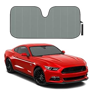 Motor Trend Front Windshield Sun shade – Accordion Folding Auto Sunshade for Car Truck SUV 58 x 24 Inch (Gray) – AS-311-GR_am