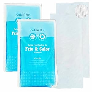 DEPALMERA Pharma✮ Bolsas de Frio y Calor para Primeros Auxilios, Bolsas de Gel Frío Nevera o Calor Microondas Reutilizables con Fundas Protectoras Compresas Grandes Frías y Calientes para Lesiones.