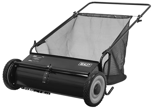 Image of Sealey 26" (660mm) Walk Behind Lawn Sweeper 200L Capacity, Push Sweeper, Height Adjustment, Manual Leaf and Grass Collector - SLS26