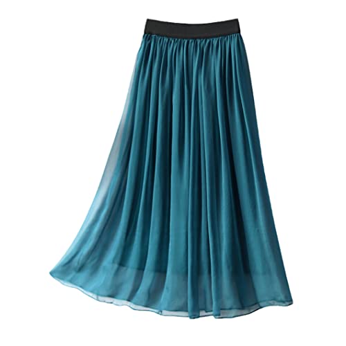 Jupe en soie de mûrier légère anti-transpiration jupe d'été mi-longue élastique Disimlarl