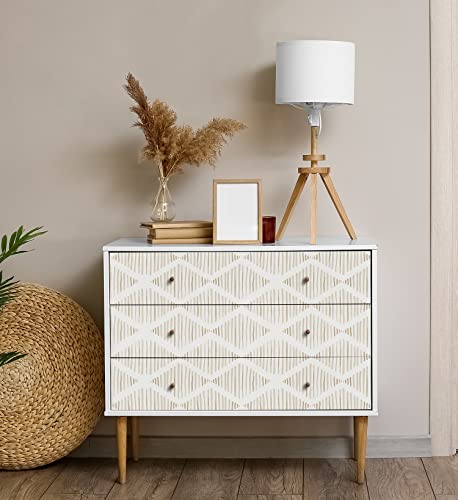 Akywall White And Beige Stripe Wallpaper Peel And Stick 236In Textured Geometric Contact Paper Removable Self Adhesive Cream Tint Boho Stick On Wallcovering Roll For Wall Cabinets Countertop #TOP4