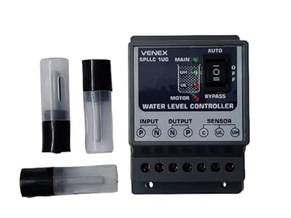 VENEX Plastic Fully Automatic Water Level Controller For Underground Tank with 3 sensor, Single Phase 230V AC SPLLC 1UG REVERSE