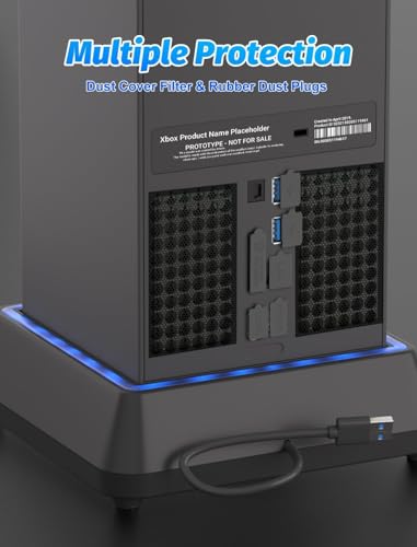 Image of Cooling Fan for Xbox Series X Mviioe Xbox Series X Cooling Stand with LED Indicator, Extra Big Turbo Fan, USB 2.0 Ports (Only Compatible with Xbox Series x)