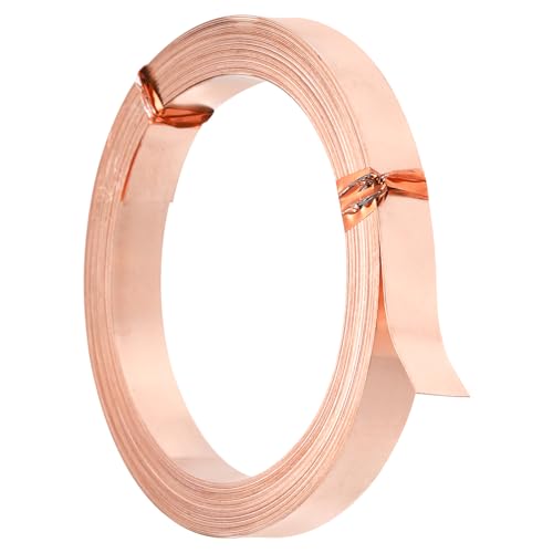Alambre de cobre para joyas PATIKIL plano y flexible de 8mm para manualidades de bisutería