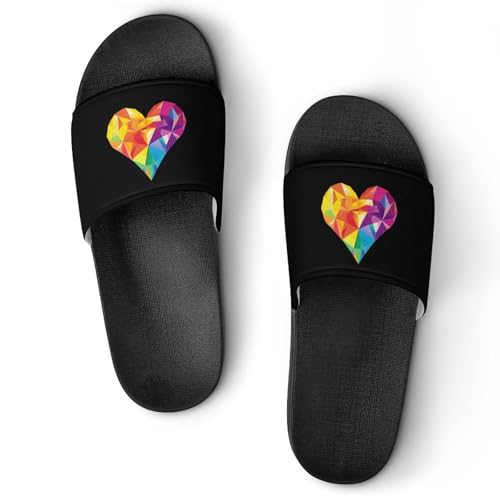 LGBT Gay Proud Non Slip Slides Sandals for Women Men Quick Drying Shower Shoes for Bathroom Pool Beach