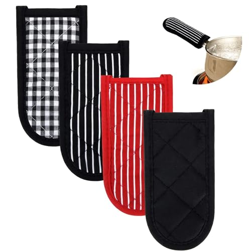 Image of Patelai 4 Pieces Pan Handle Covers Heat Resistant, Hot Handle Holders Non Slip Pan Sleeves Skillet Holder Covers Winter for Home Cooking Kitchen Tools(Eye-catching Styles)