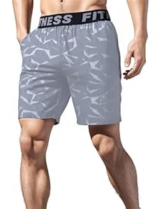 Short de sport léger et rapide à sécher avec poches, Gris clair