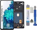 It'Go OLED Full HD Display for Samsung S20 FE G780 G781 OLED with Fingerprint LCD Screen Replacement Touchscreen with Tool Blue with Frame High Quality