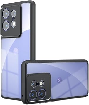 Motorola Edge 50 Pro / 50s Pro Case, Clear, US Military MIL Standard, Full Protection, Shockproof TPU Sides + PC Frosted Back Anti-Scratch, Drop Prevention, Anti-Slip, Anti-Fingerprint, Anti-Yellowing and Camera Protection, Motorola Edge 50 Pro Case, Transparent Protective Cover, Clear