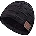 Chapeau Bluetooth, Casque sans fil Musique Bonnet, pour homme mari, adolescents garçons papa cadeaux petit ami excellent matériau noir