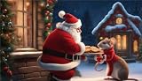 5D Diamond Painting Kits, Large DIY Santa Claus Diamond Painting Kits for Adults, Full Square Drill Paint By Number Diamond Dots Gem Art Crafts, for Home Wall Christmas Decor Gem Art 40x88Inch HI-3572