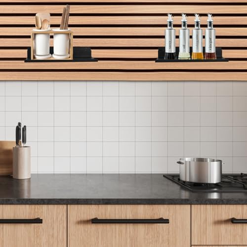 YYTECH Regal für Akustikpaneele Wandregale aus Metall 25×10cm Akustikpaneele Zubehör Schwarz Schwebende Wandregale Akustikpaneele Ablage für Wohnzimmer, Schlafzimmer, Büro, Küche