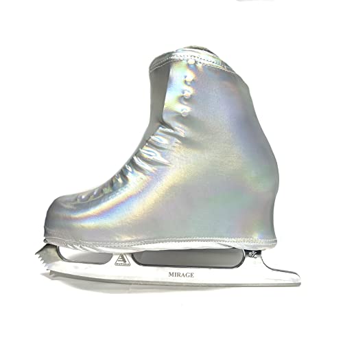 Kami-So Metallic Figure Skating Boot Covers | Hockey Skates Protection Against Scratches, Scuffs, and Dirt | Durable Ice Skate Shoe Cover | Ice Skating Accessories | Pearl - Adult Size
