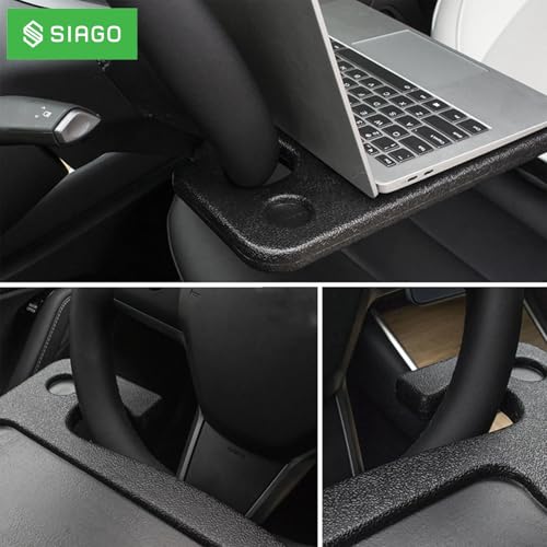 Image of SIAGO Ultimate 2-in-1 Car Steering Wheel Desk & Tray | Multi-Function Laptop Stand & Cup Holder | Perfect for Eating, Working, and Organizing on The Go