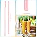 Hoolerry 2000 Pcs 8 Inch Plastic Straws Disposable Individually Wrapped Drinking Straight Long Straws, 0.24