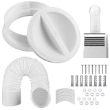 Pushglossy Portable AC Vent Two Size Wall Mount Connector with Hose Ac Exhaust Hose Coupler for 6 and 6.5 Inches Tube with 5.9 Inch Diameter Tube, Cover and Screws Included(59'' Long5.9'' Wide)