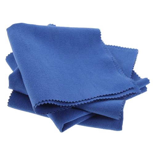 ibasenice Cleaning Cloths for Guitar Violin Piano Clarinet 4 Pack Blue Dual-sided Wiping Cloth