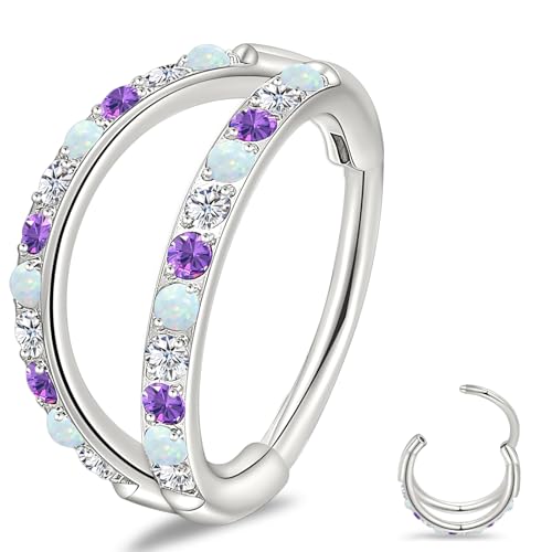 limerencia Titanium Nose Ring - G23 Double Hoop Cartilage Earring - 20G Clicker Ring for Septum, Helix, Conch, Daith, Tragus Piercing - Hypoallergenic Body Jewelry for Women & Men