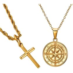 DVRK Conjunto Collares para Hombre Bañados en Oro 18k con Base de Acero Inoxidable 316L