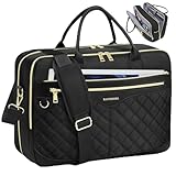 RAINSMORE Laptop Bags for Women 17 Inch Laptop Briefcase Waterproof Messenger Bag Large Computer Bag for Business Office Work College, Black