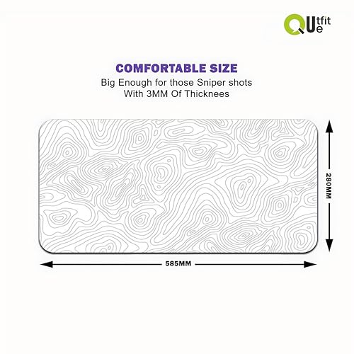 Image of Japan Series inchTopography White inch Limited Edition Large Gaming Mouse Pad - 585mm x 280mm x 3mm - Water & Dust Resistant Desk Mat for Gaming and Work - Non-Slip Base, Durable Surface