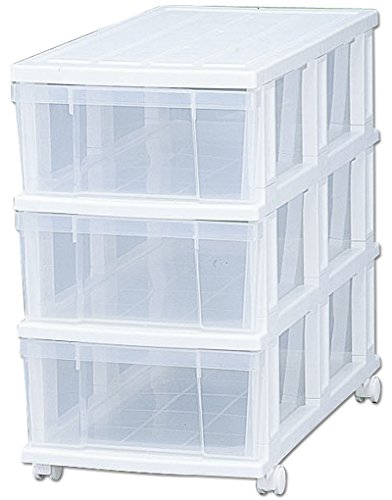 アイリスオーヤマ チェスト 押入れ 3段 幅37×奥行70×高さ63.4cm ホワイト/クリア OC-373