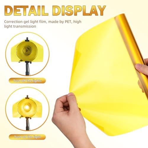 Filtro amarillo PET OSALADI para focos LED y flashes fotográficos en escenarios 7