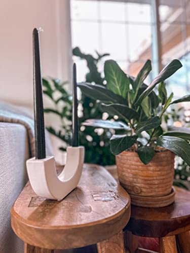 Candlestick Holder, Ceramic, Modern, Nordic Style, U-Shaped, Table Centerpiece, Candle Holder For Home Decor, Wedding, Dining, Anniversary (Matte White) #TOP4