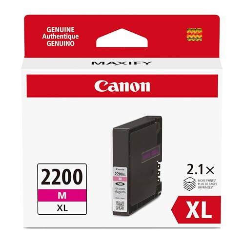 Canon PGI-2200XL Genuine Magenta Ink Tank, Compatible with IB4120, MB5420, MB5120, IB4020, MB5020, and MB5320 (Optional) Printers