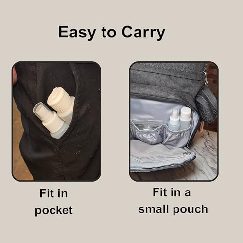 2-Pack 2oz Travel Bottles – Fine Mist Spray & Flip-Top Bottle Set – TSA Approved, FDA Compliant, Chemical Resistant, Leak-Proof, Refillable for Toiletries, Skincare, and DIY Essentials4